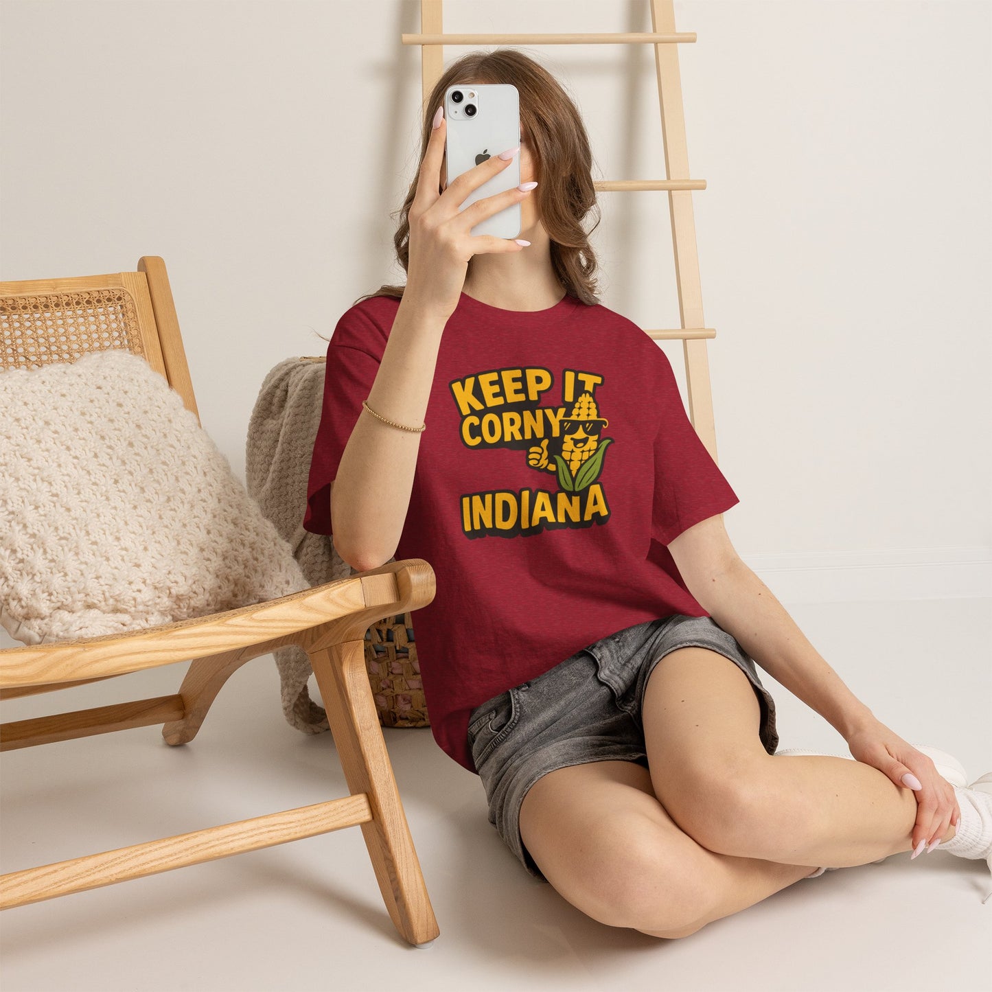 Keep It Corny Indiana T-Shirt — Funny Corn Mascot Tee