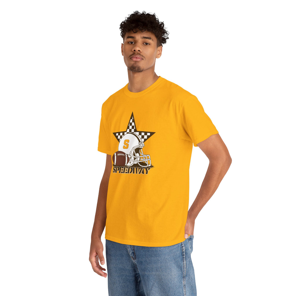 Football Helmet & Star 'Speedway' T‑Shirt