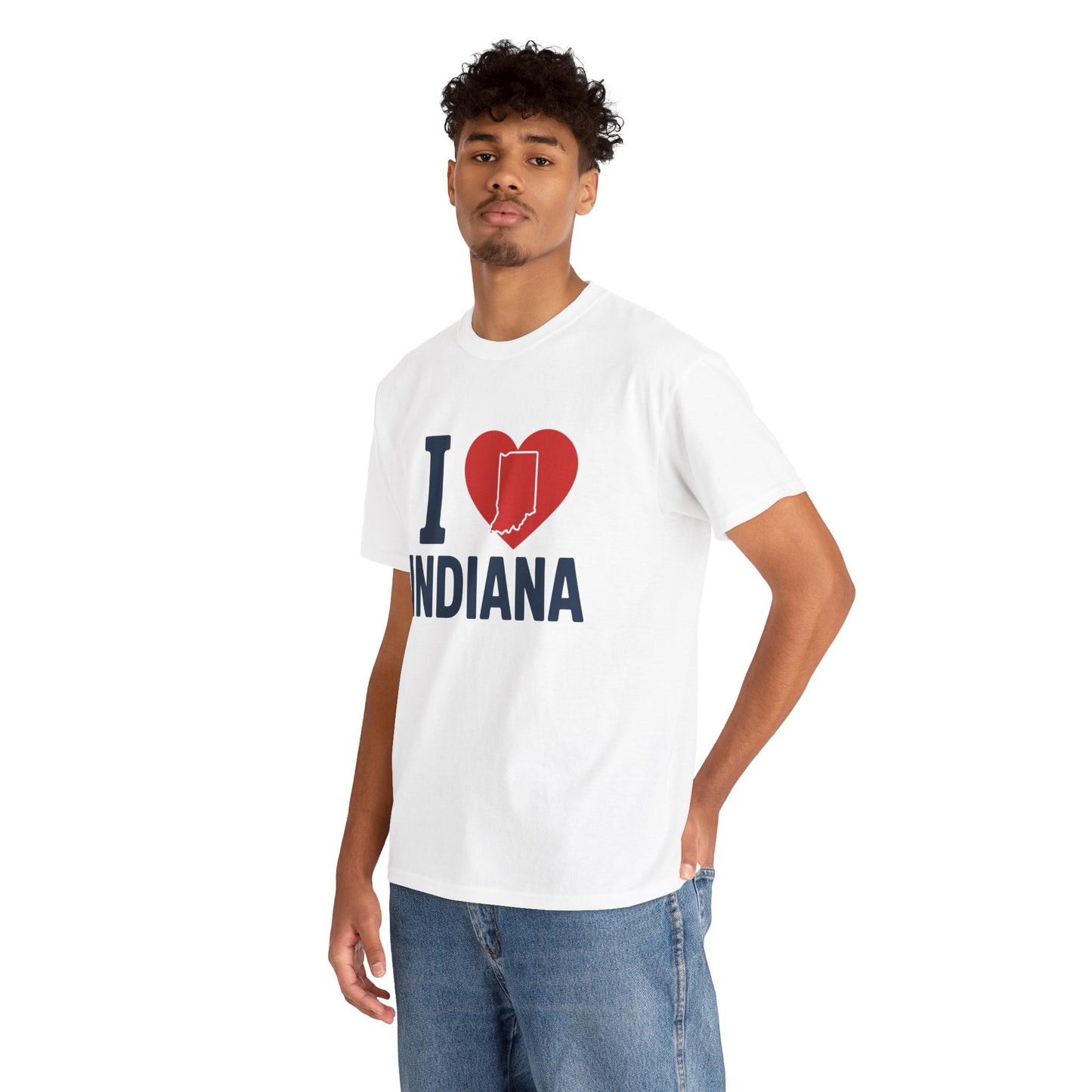 I Heart Indiana T-Shirt — State Pride Tee with Heart & Indiana Outline