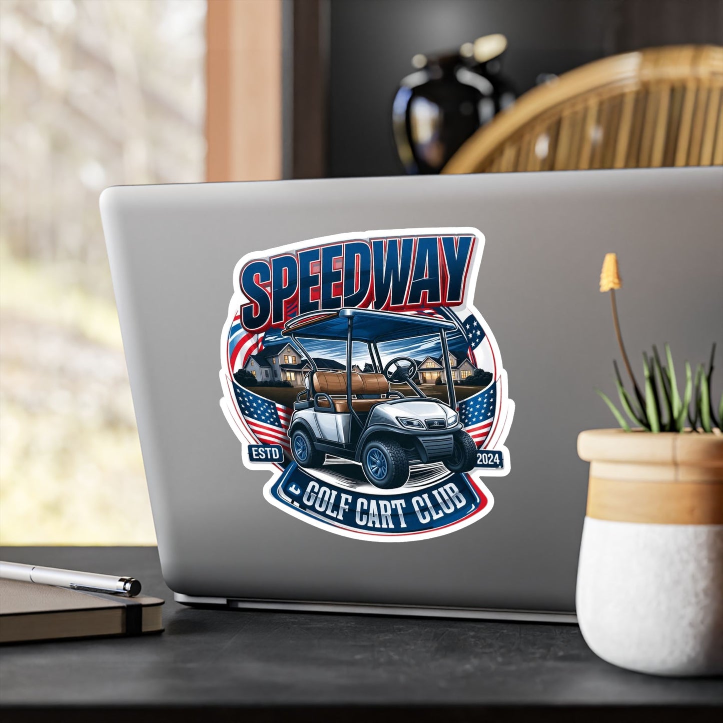 Speedway Golf Cart Club Vinyl Sticker