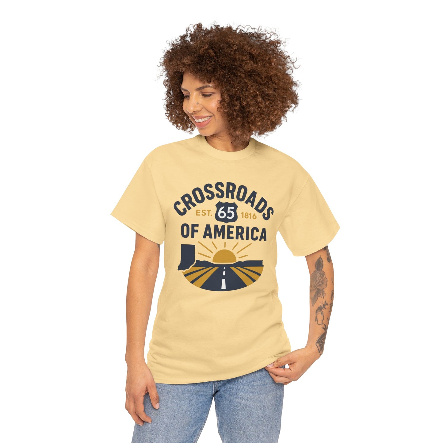 Crossroads of America Tee — Route 65 Vintage Roadtrip T‑Shirt