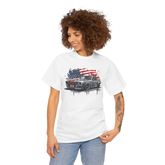 Shelby GT500 Eleanor — Vintage Mustang with Flag Graphic