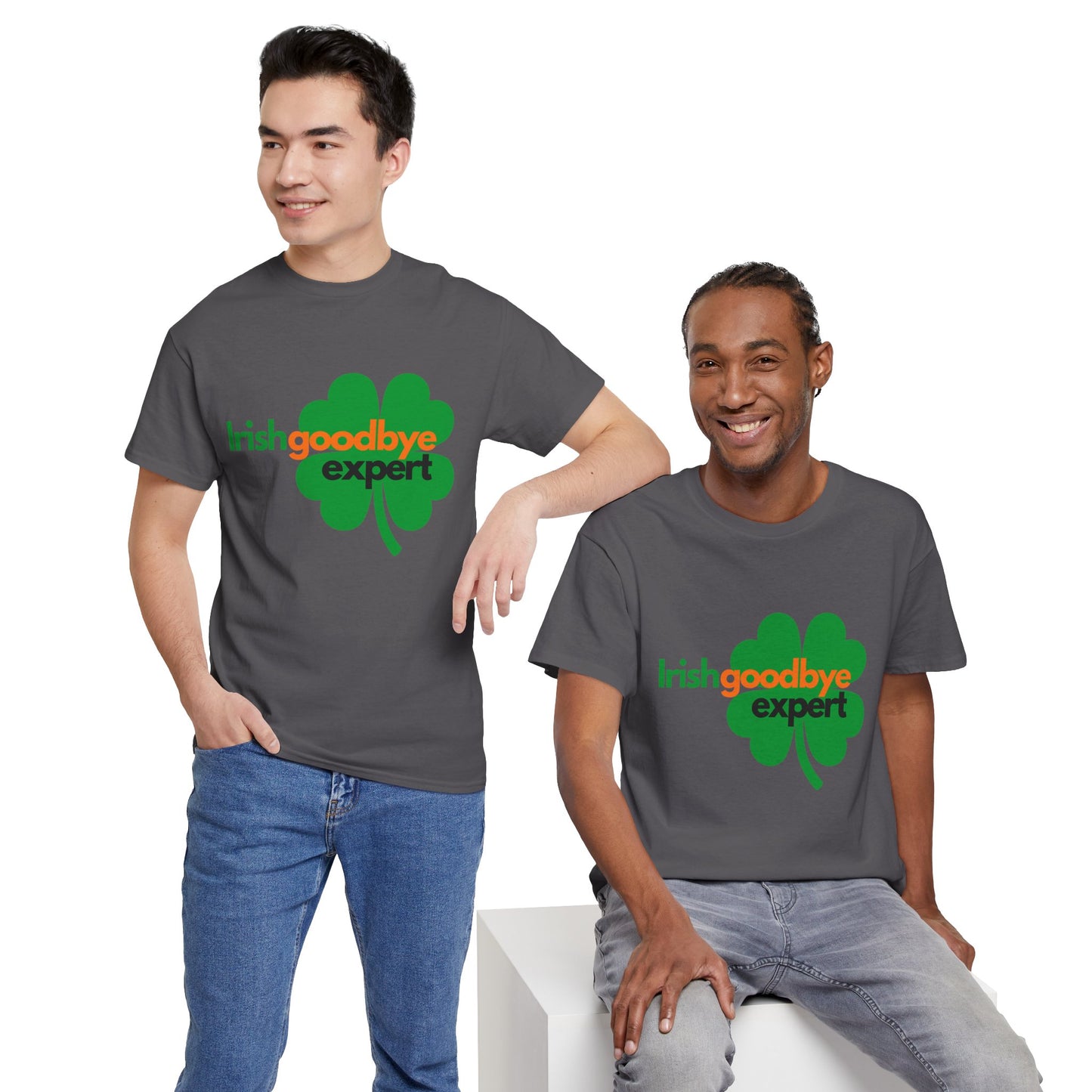 Adult St. Patrick's Day Tee — "Irish Goodbye Expert" Shamrock T-Shirt