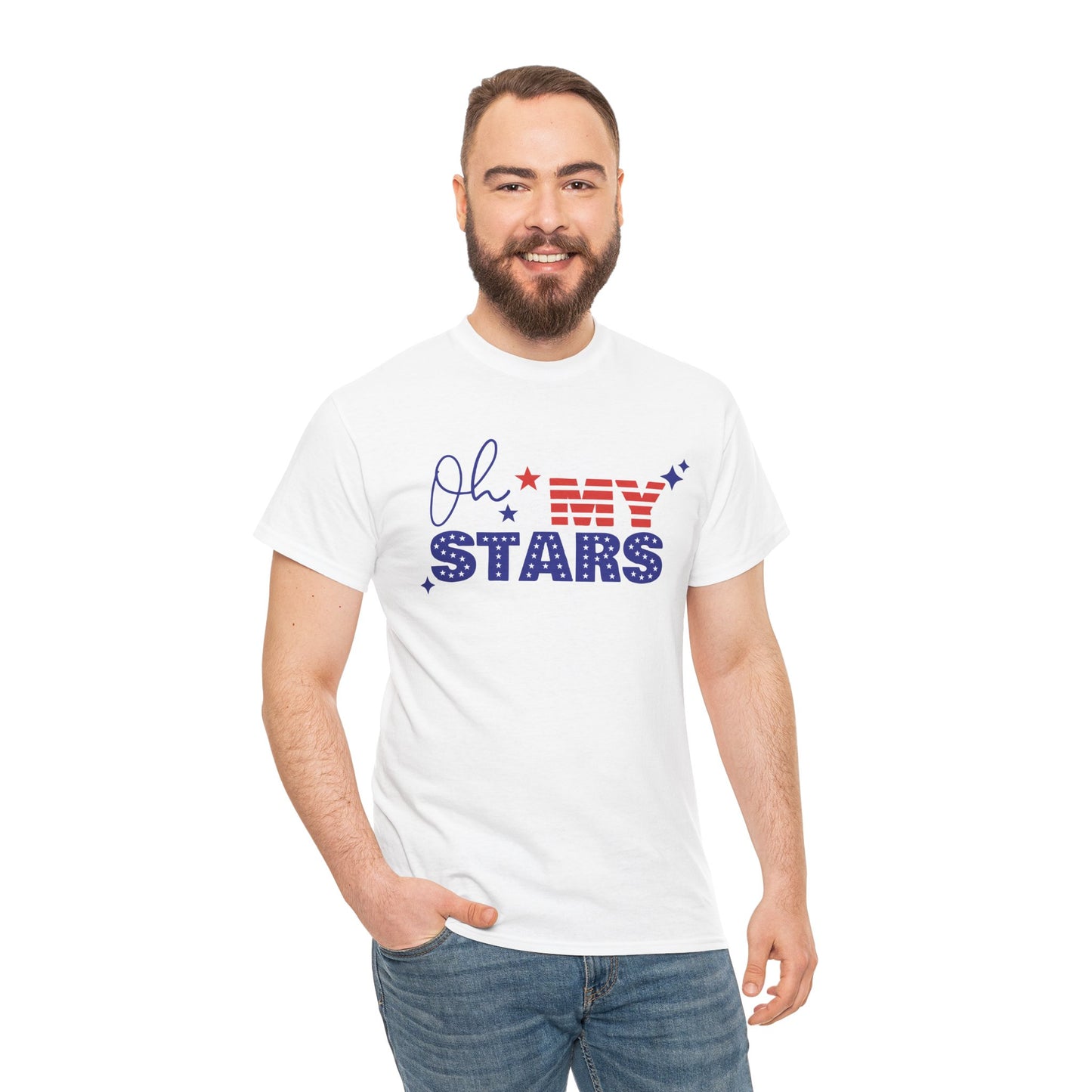 Oh My Stars Patriotic Tee — Fourth of July USA Flag Design