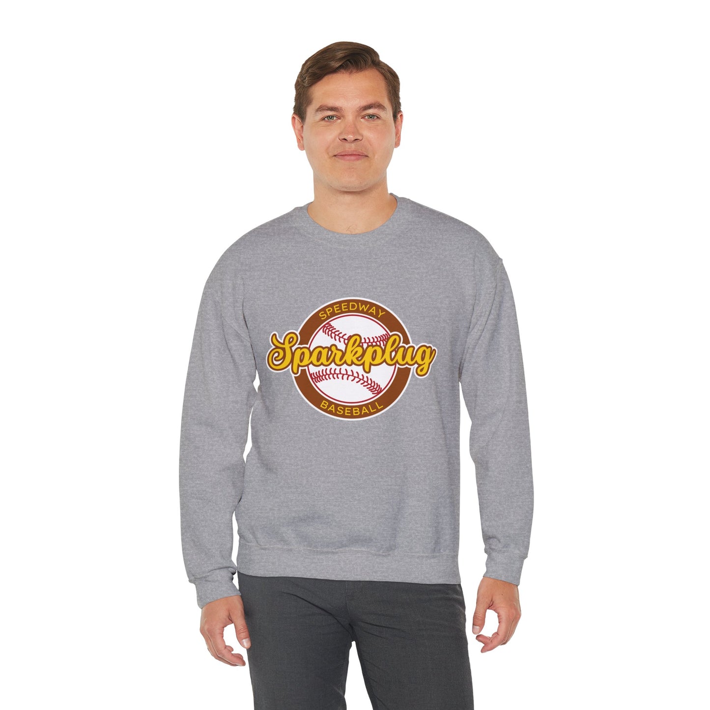 Adult Sparkplug Baseball Crewneck Sweatshirt — Vintage-Inspired Team Pullover