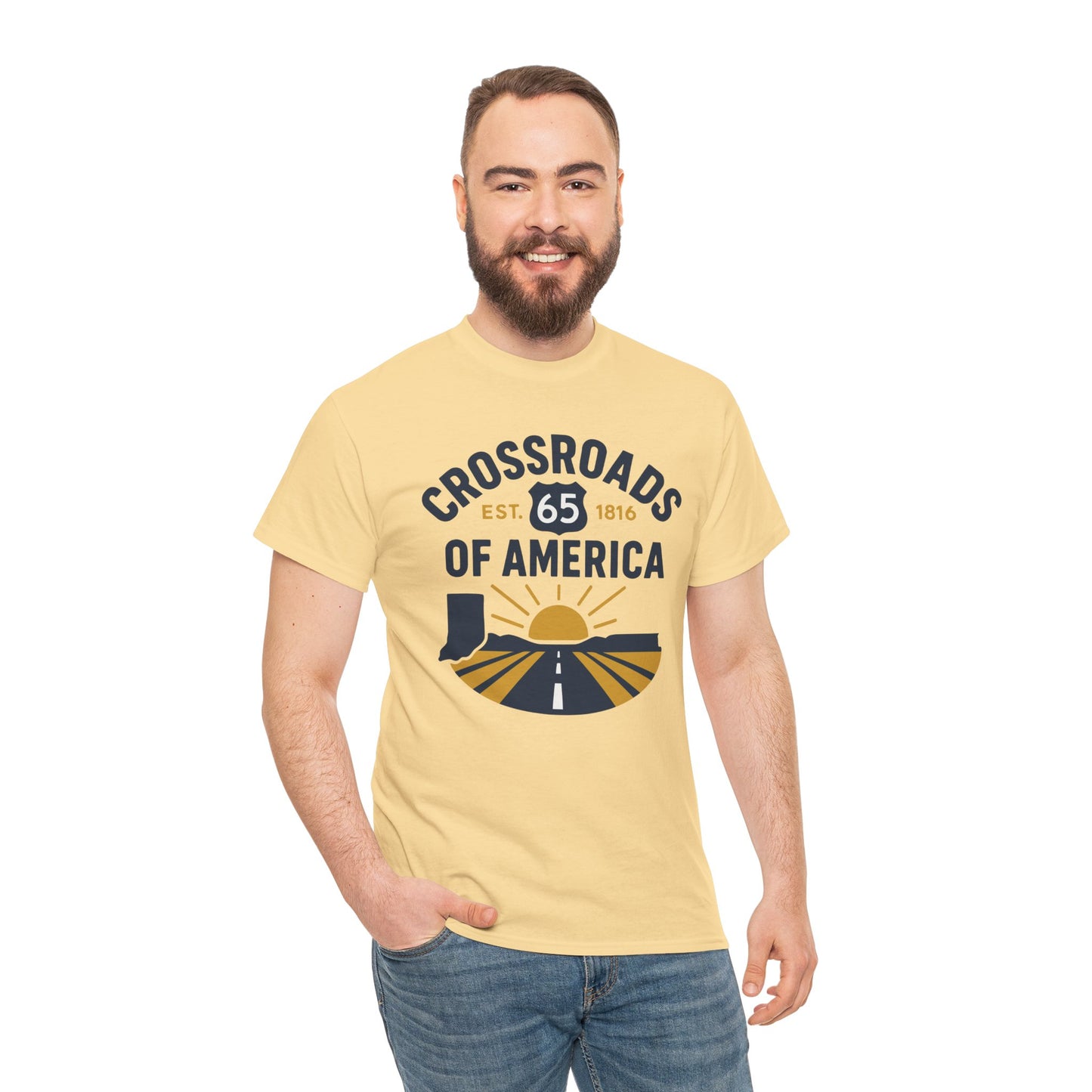 Crossroads of America Tee — Route 65 Vintage Roadtrip T‑Shirt