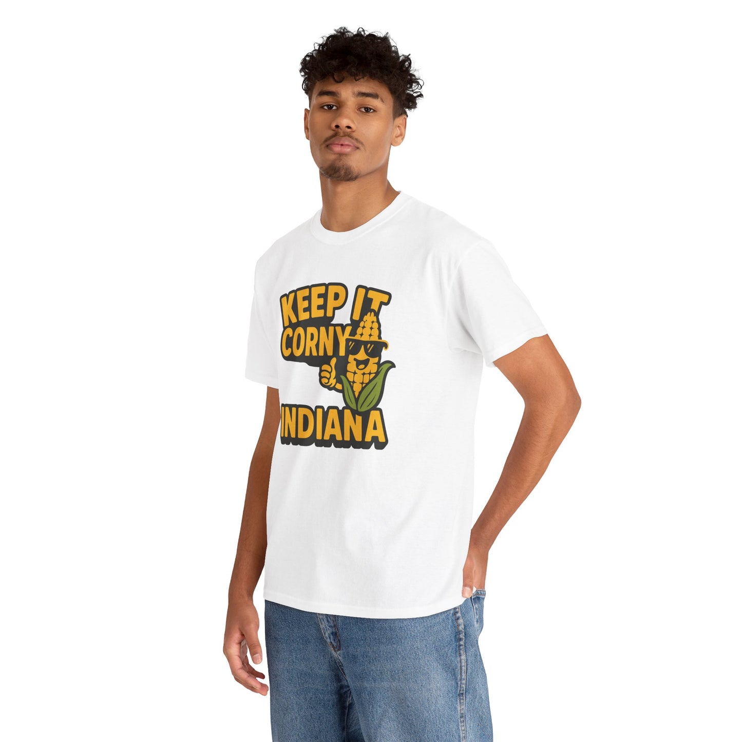 Keep It Corny Indiana T-Shirt — Funny Corn Mascot Tee