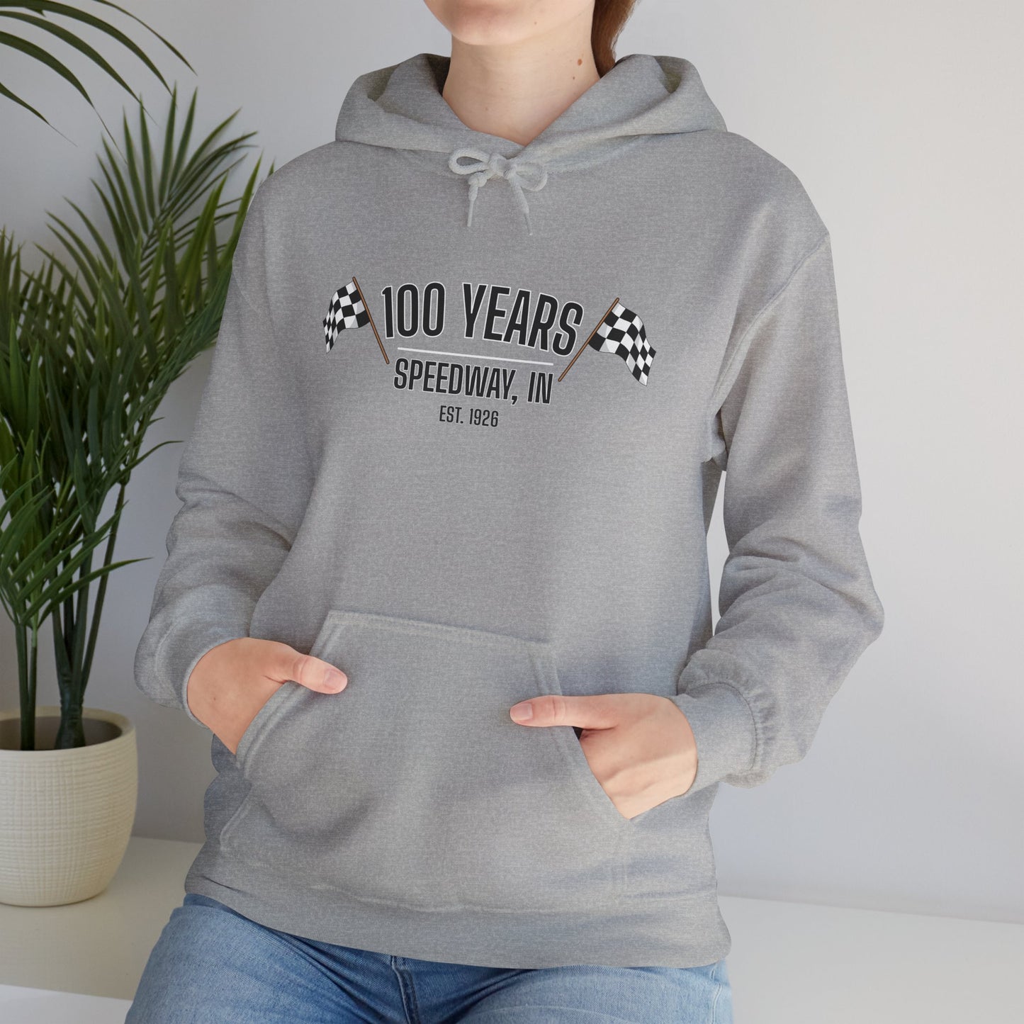 Adult 100th Anniversary - Speedway Flag Hoodie