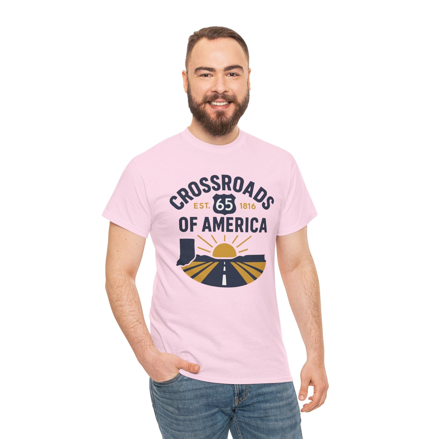 Crossroads of America Tee — Route 65 Vintage Roadtrip T‑Shirt