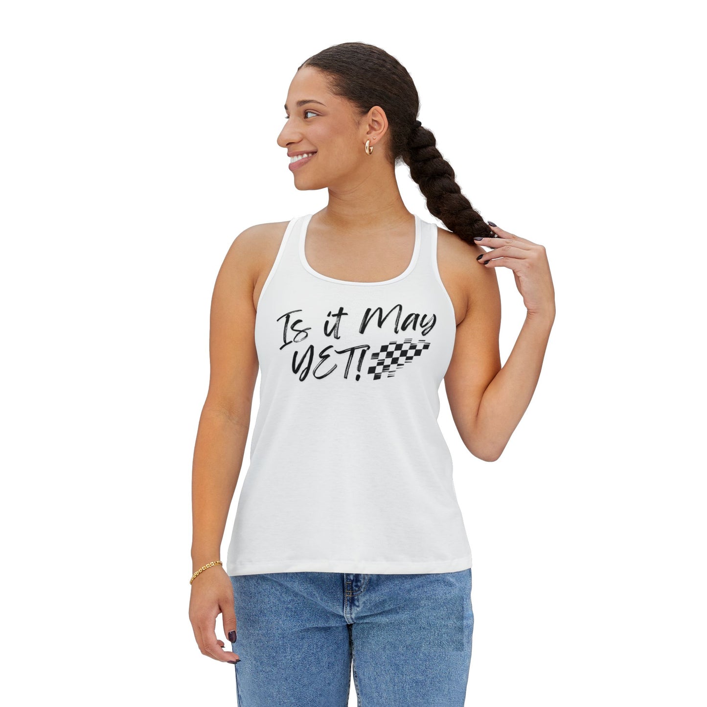 Adult - Is It May Yet? Tank Top Racing Checkered Flag Women's Tank