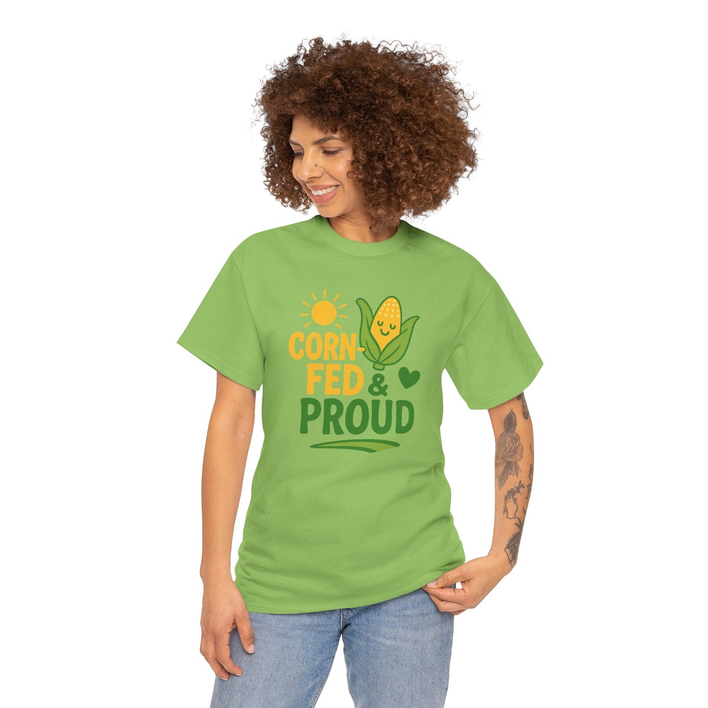 Corny Fed & Proud T-Shirt — Cute Corn Pride Graphic Tee for Farmers & Gardeners