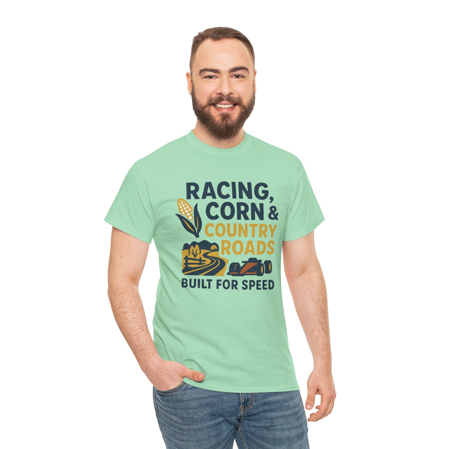 Racing, Corn & Country Roads T-Shirt – Built for Speed Tee