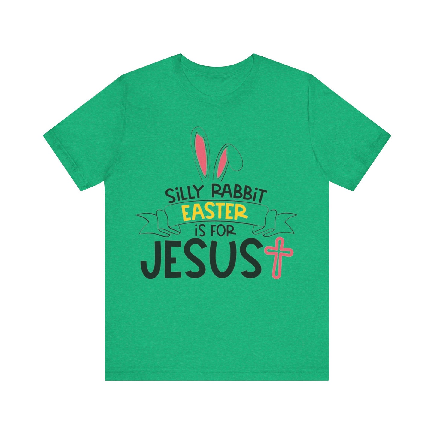 Adult Short Sleeve Tee - Jesus, Easter Rabbit