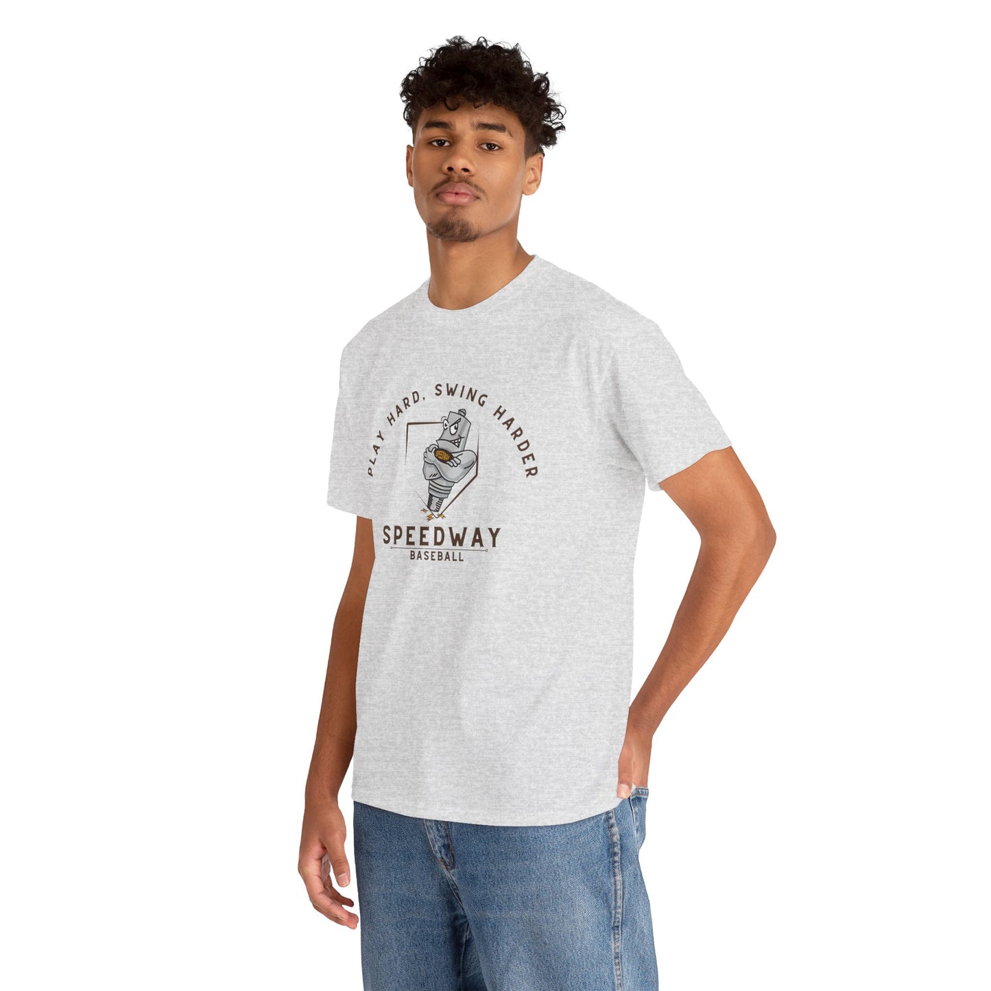 Speedway Baseball T-Shirt — "Play Hard, Swing Harder"