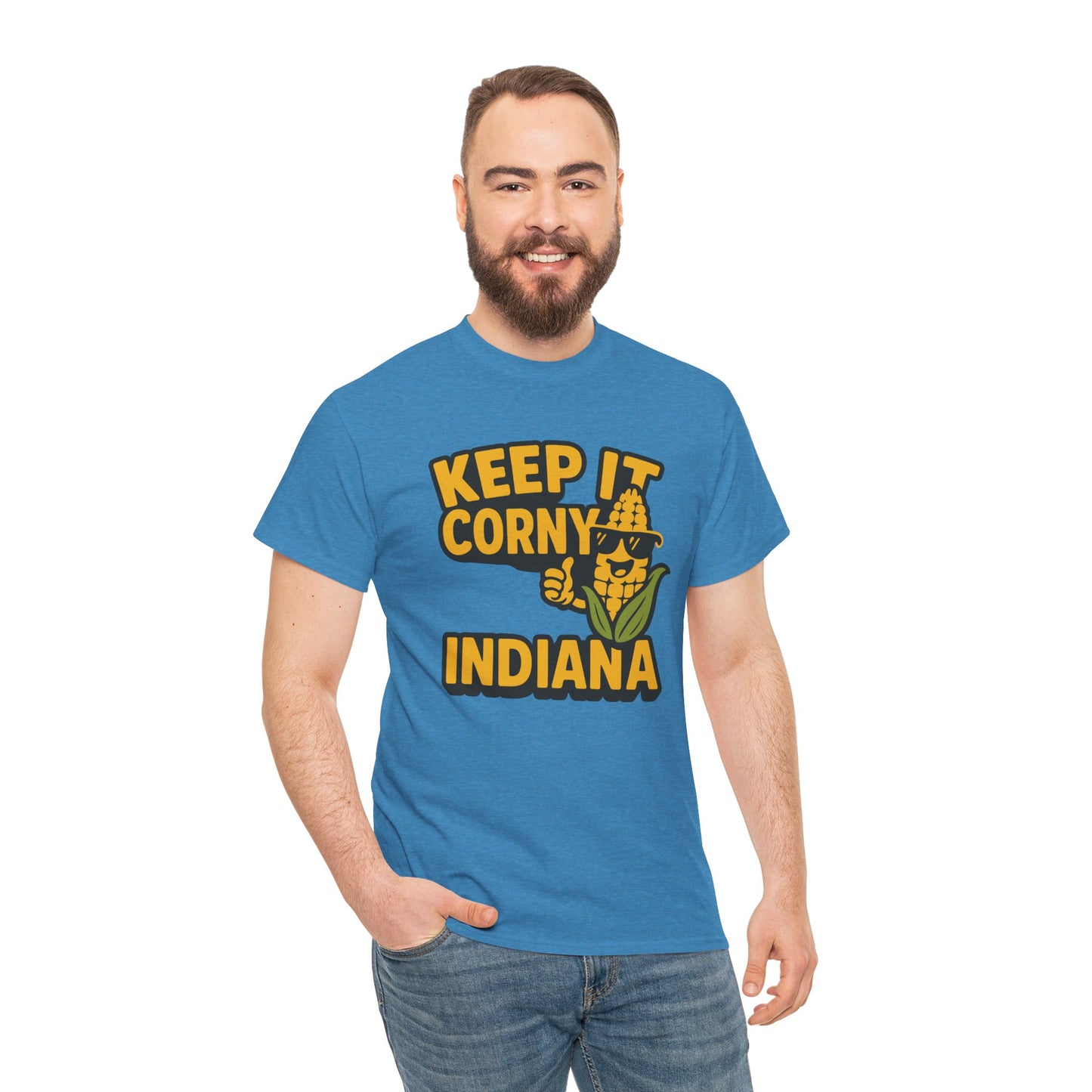 Keep It Corny Indiana T-Shirt — Funny Corn Mascot Tee