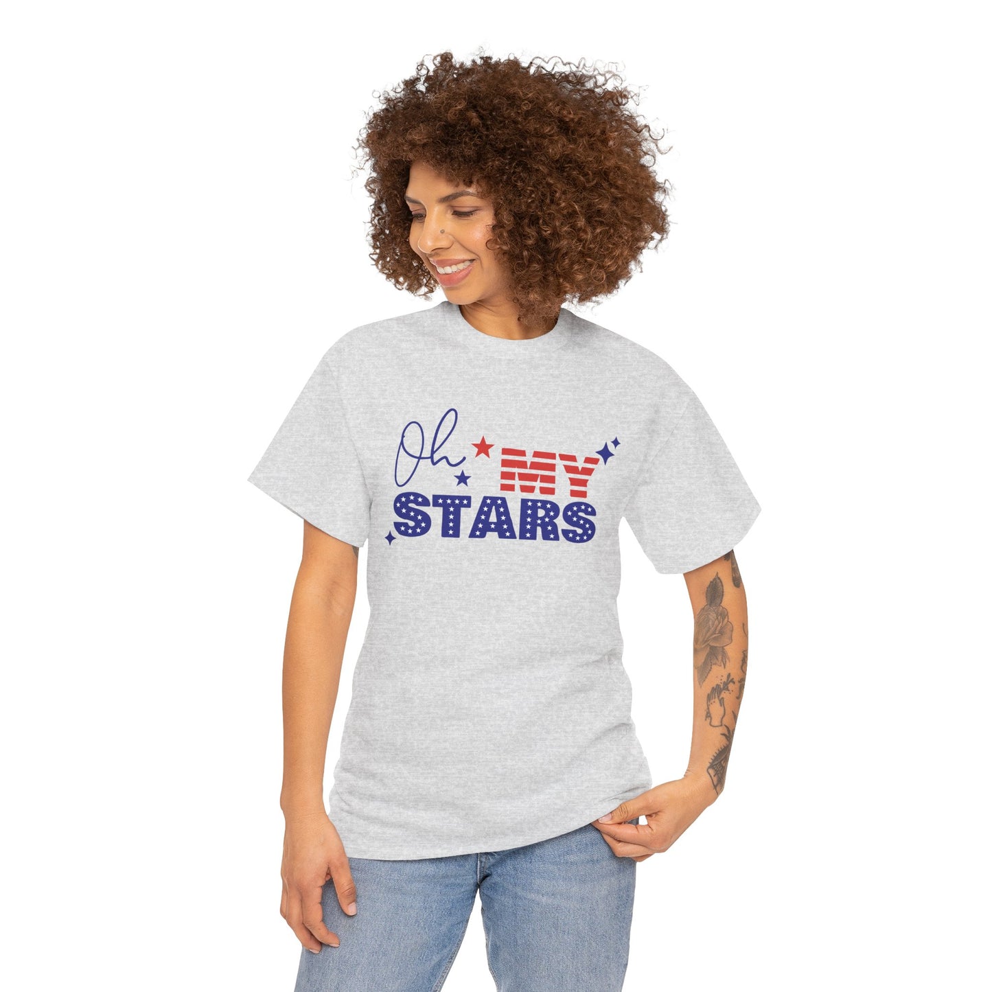 Oh My Stars Patriotic Tee — Fourth of July USA Flag Design