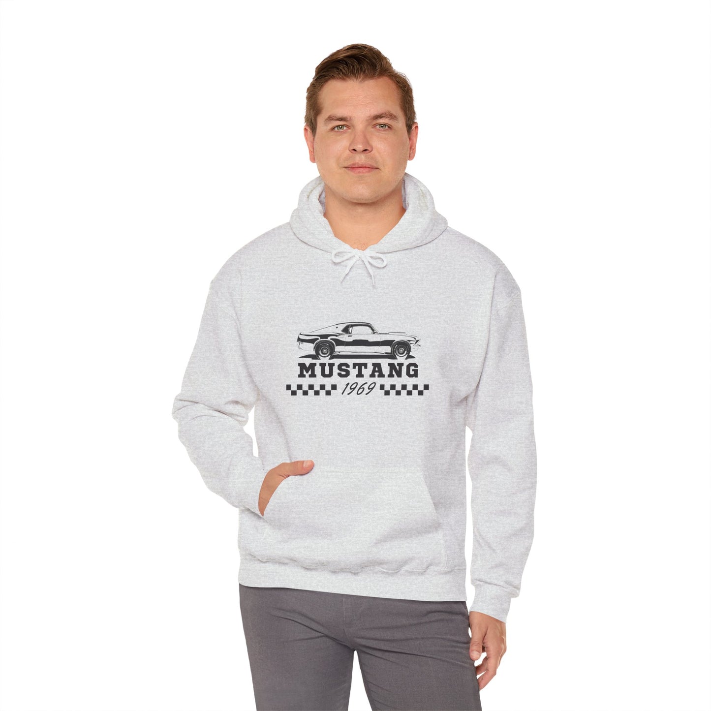 Adult Mustang 1969 Sweatshirt — Vintage Muscle Car Graphic Shirt