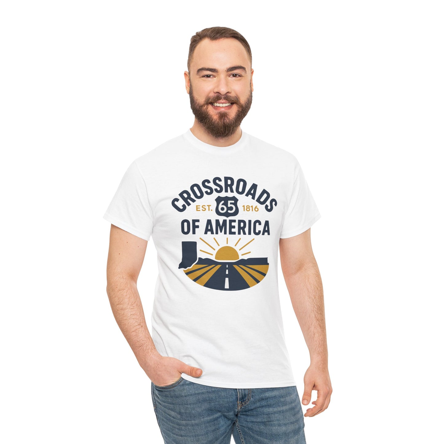 Crossroads of America Tee — Route 65 Vintage Roadtrip T‑Shirt