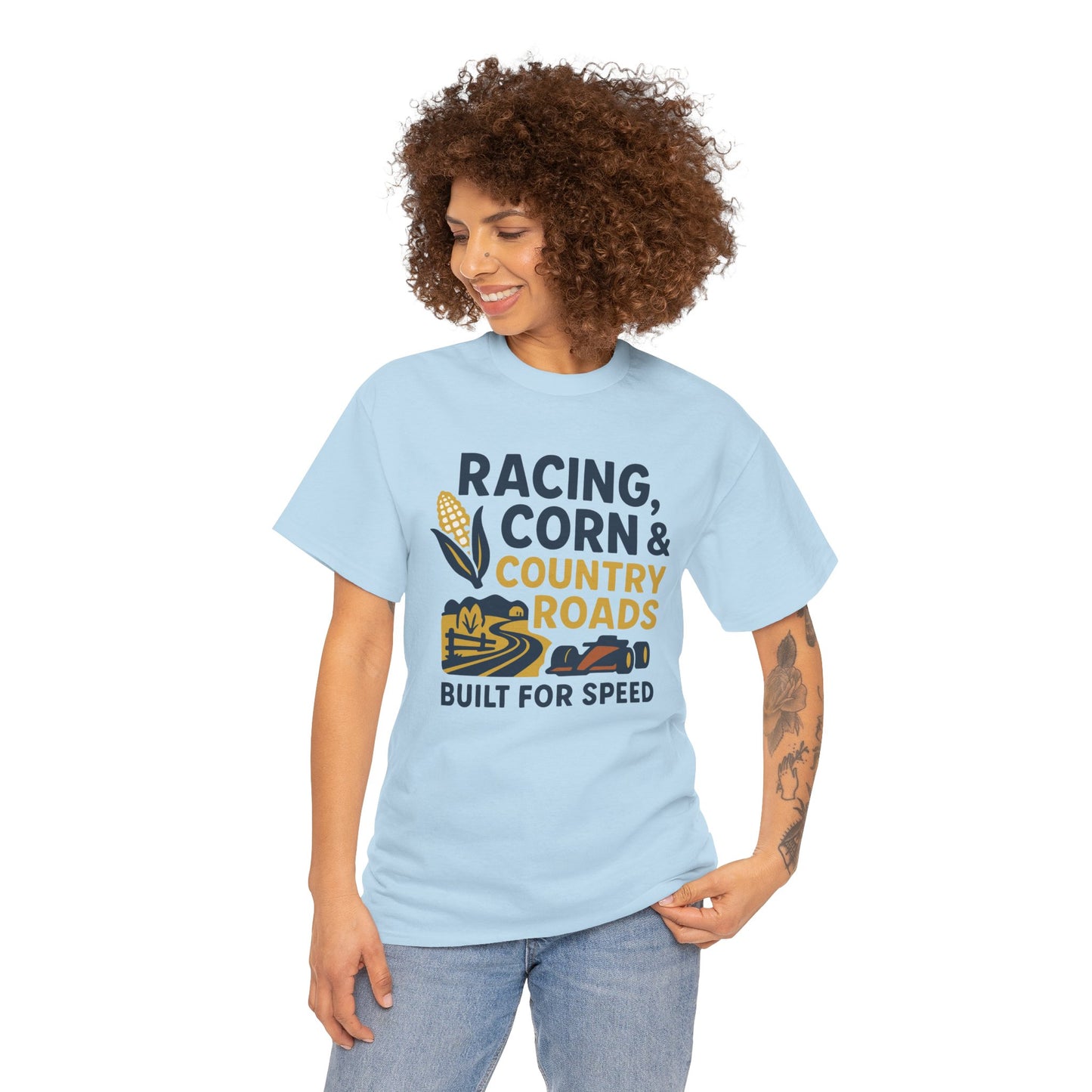 Racing, Corn & Country Roads T-Shirt – Built for Speed Tee