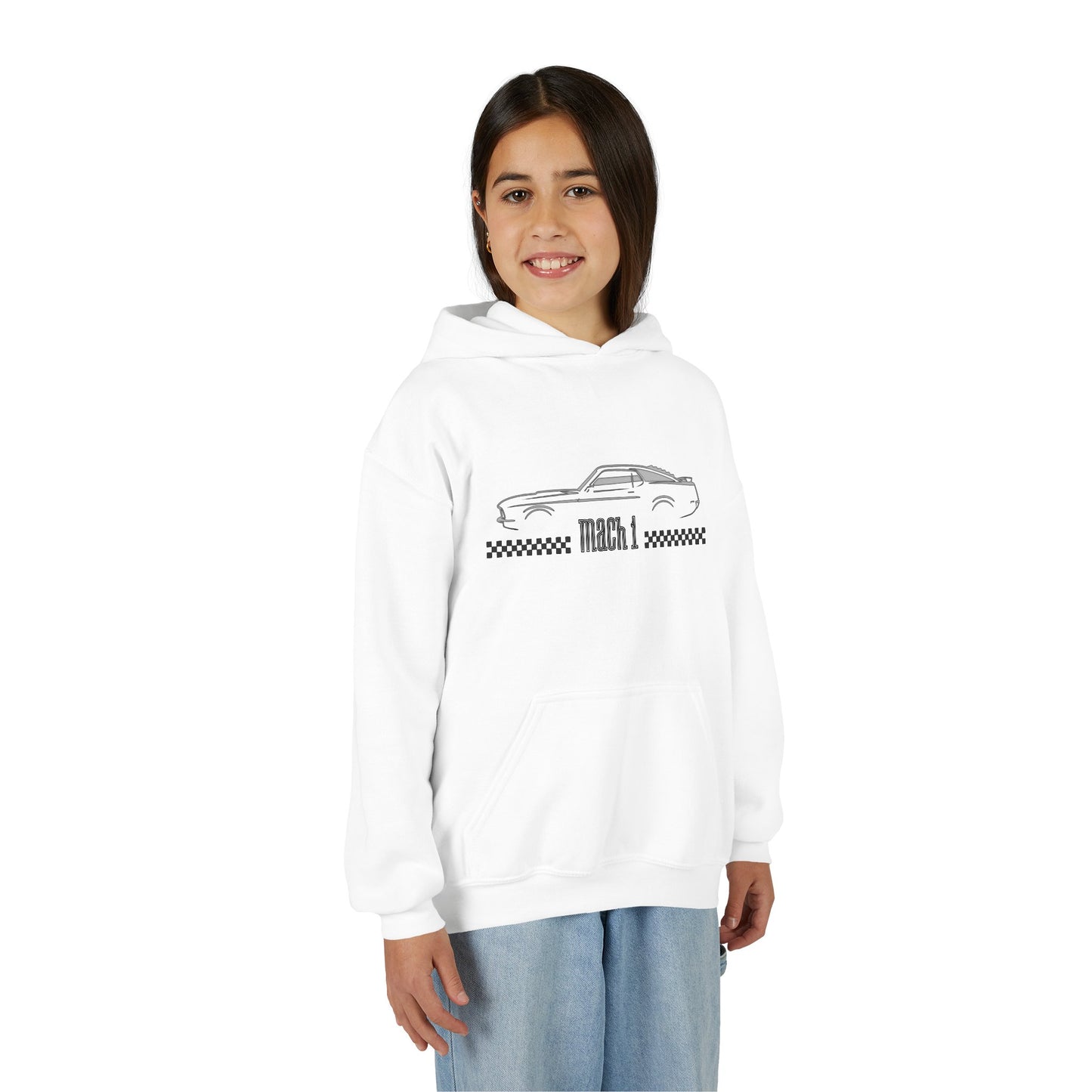 Youth Mustang Mach 1 Hoodie – Classic Vintage Car Pullover