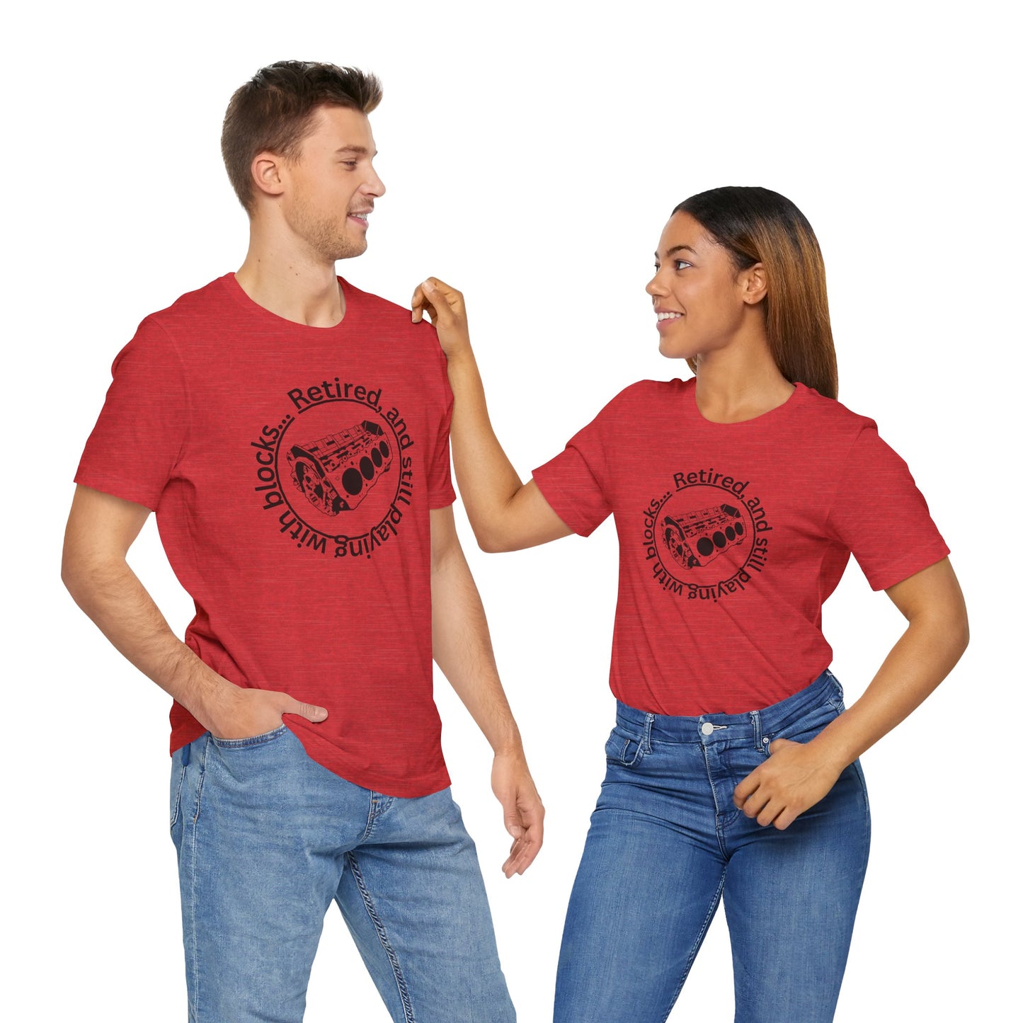 Retired and still playing with blocks, Unisex Jersey Short Sleeve Tee