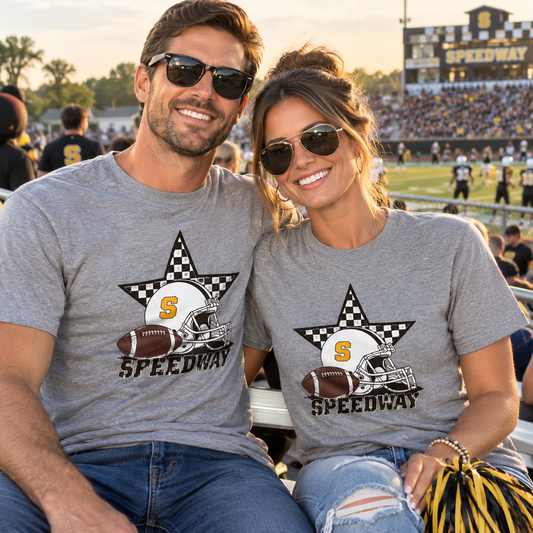 Football Helmet & Star 'Speedway' T‑Shirt