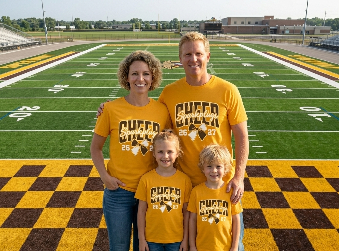 Youth Cheer Speedway Sparkplugs T‑Shirt