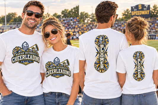 Marian University Cheerleading T-Shirt — 'Bloomer' Knights