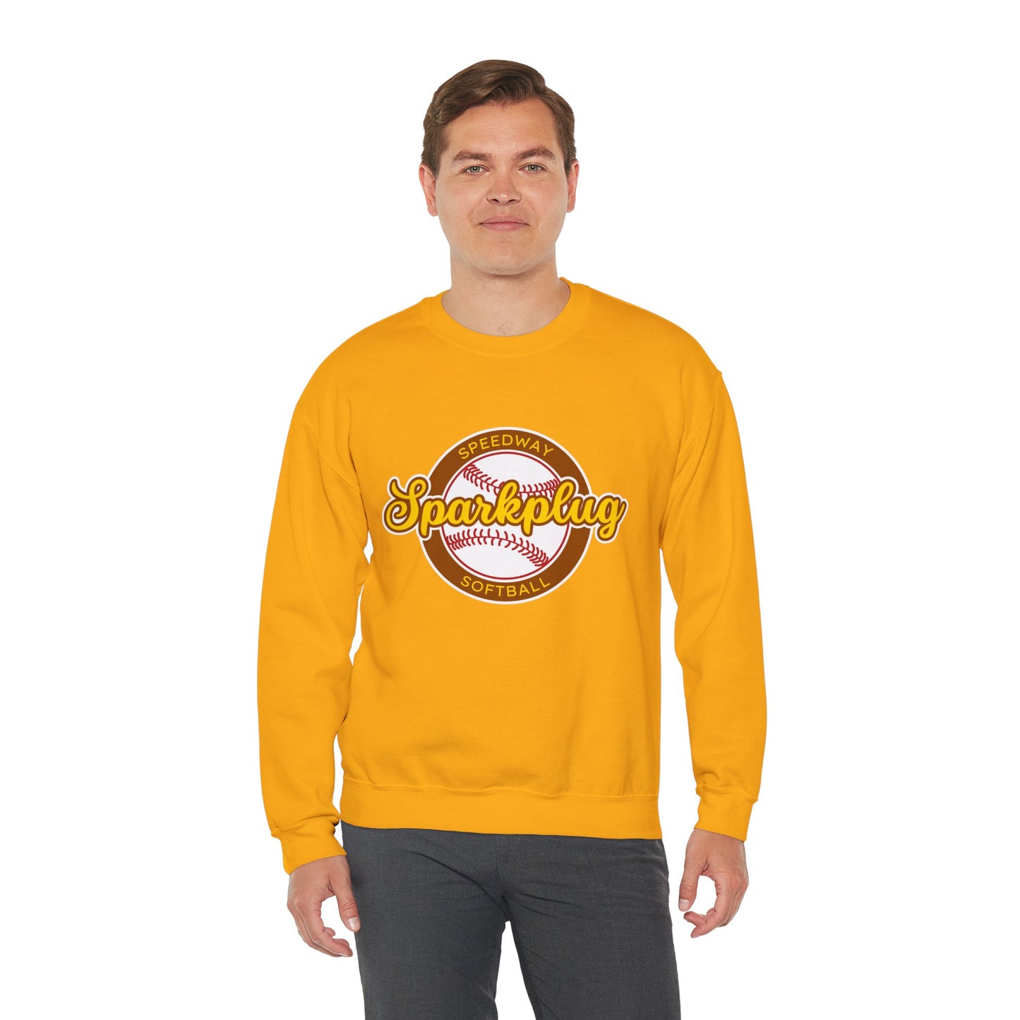 Adult Sparkplug Softball Crewneck Sweatshirt — Vintage-Inspired Team Pullover