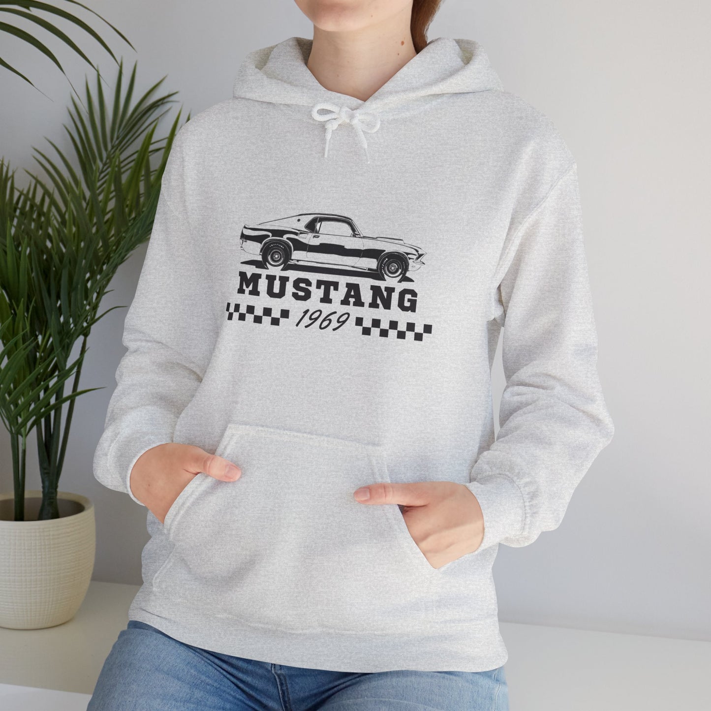Adult Mustang 1969 Sweatshirt — Vintage Muscle Car Graphic Shirt