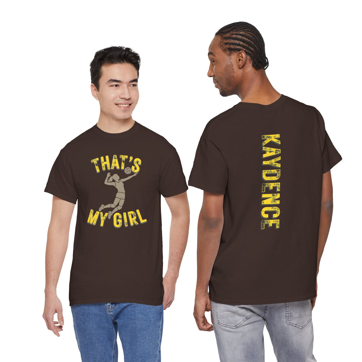 That's My Girl Volleyball T-Shirt — Personalized 'KAYDENCE' Back Name Tee