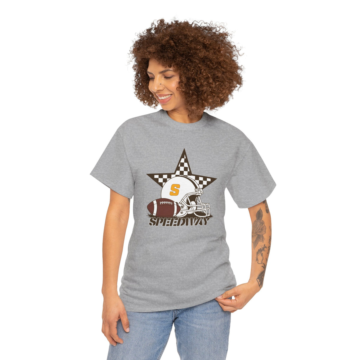 Football Helmet & Star 'Speedway' T‑Shirt
