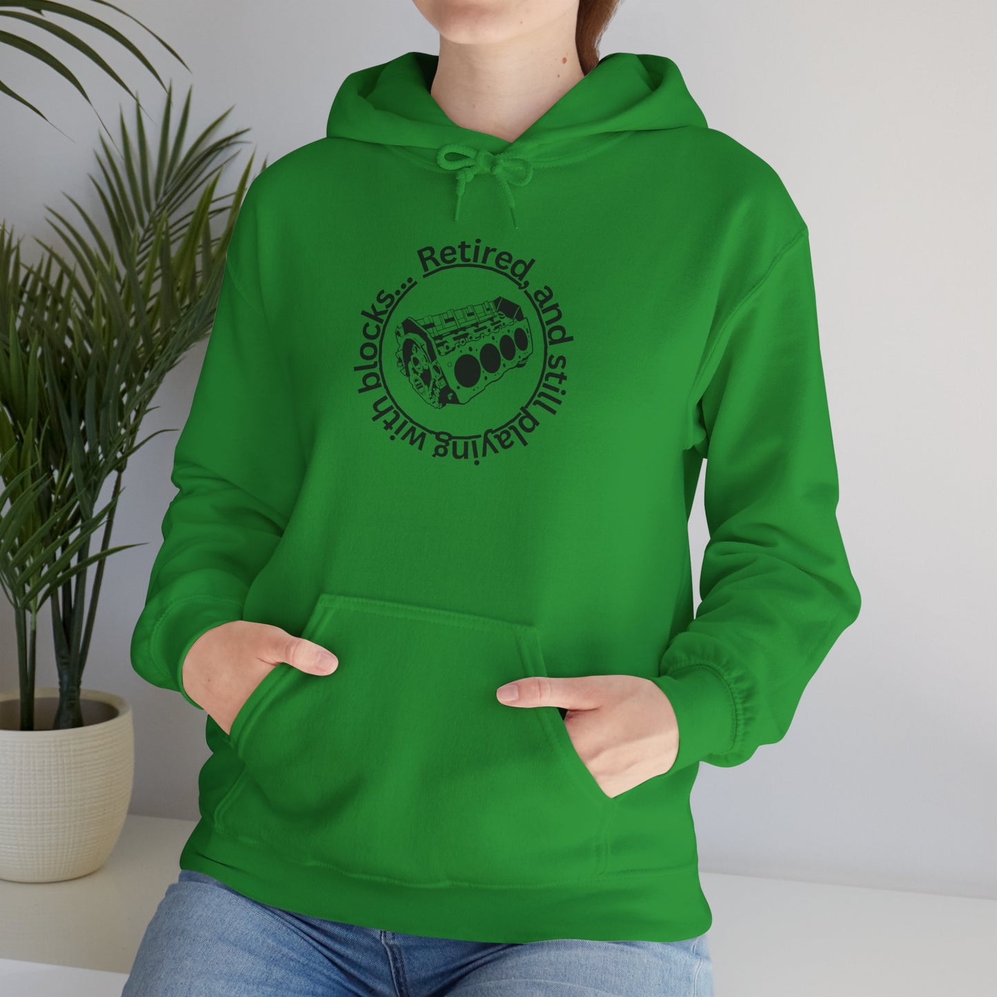 Adult Retired and Still Playing with Blocks Hoodie