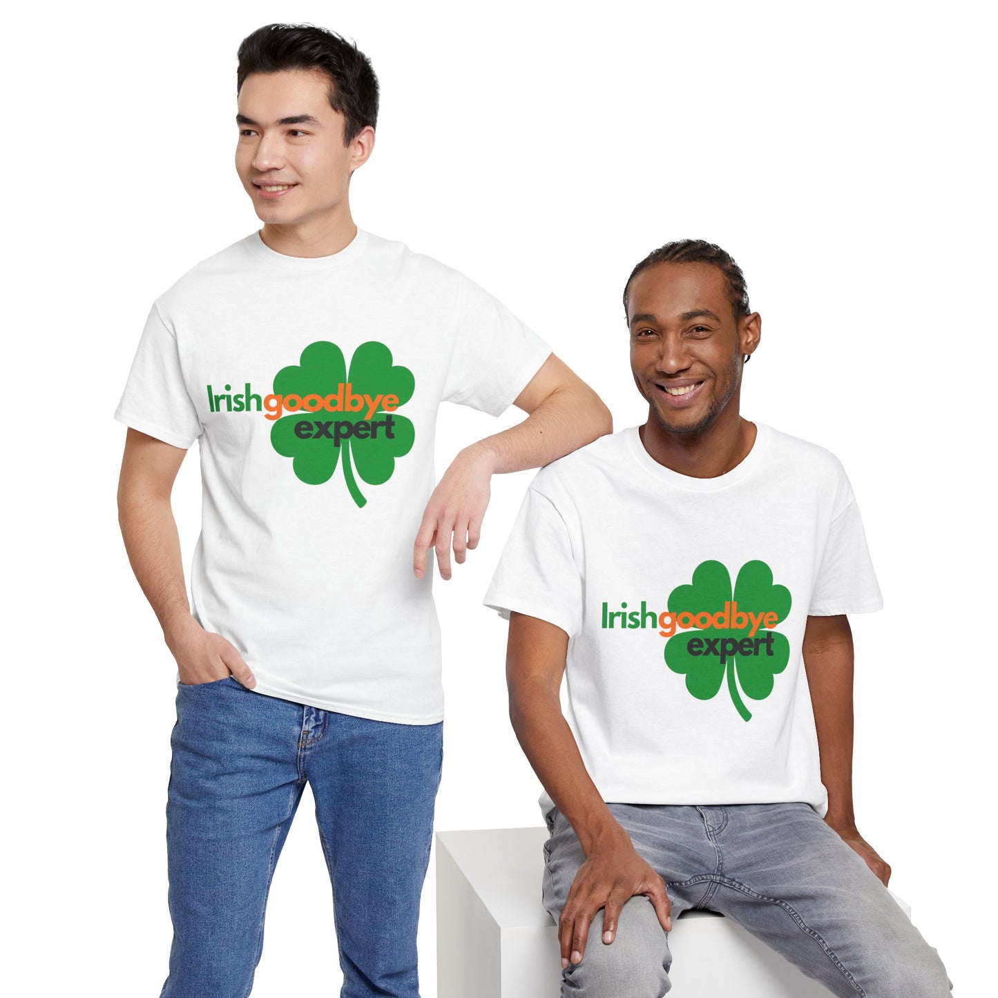 Adult St. Patrick's Day Tee — "Irish Goodbye Expert" Shamrock T-Shirt