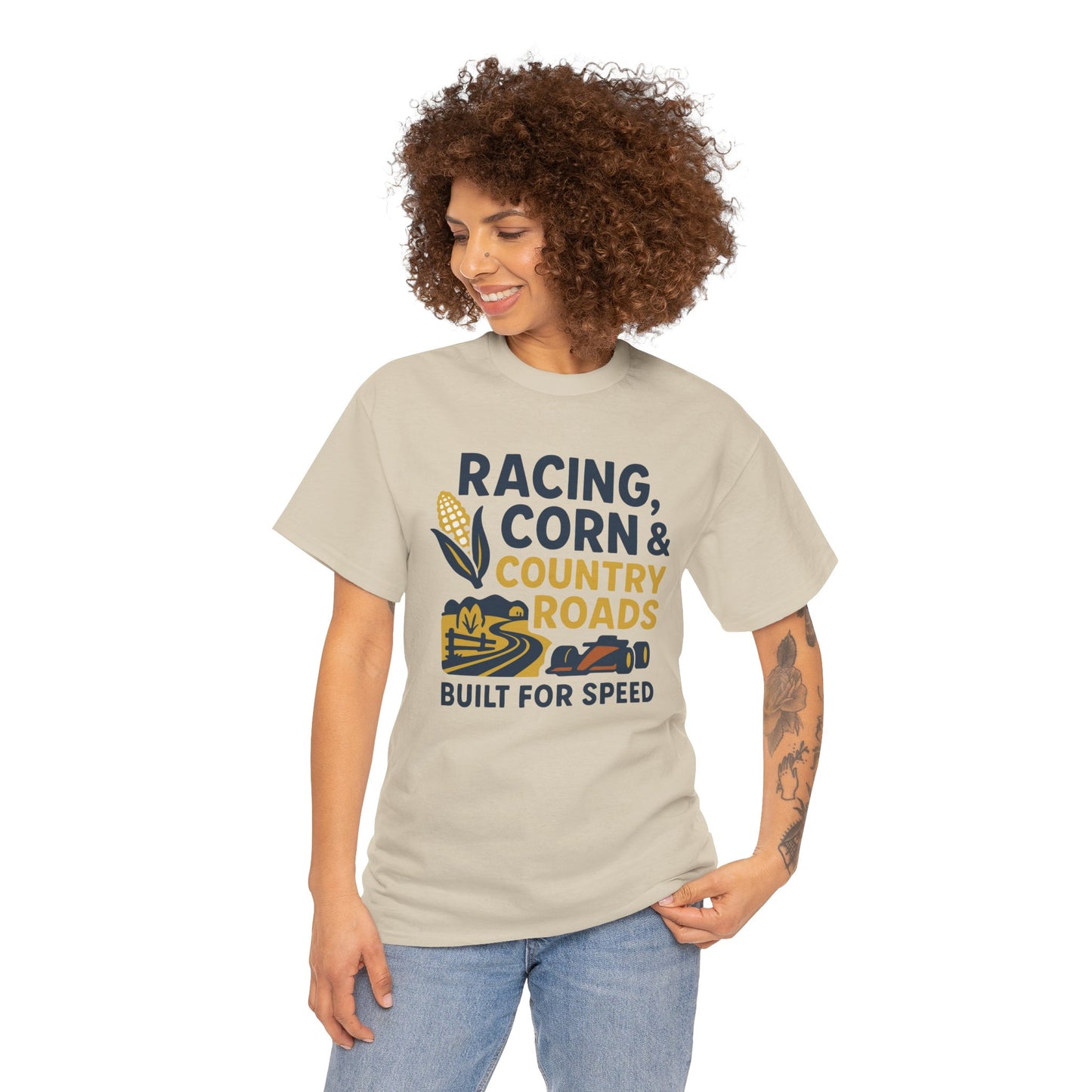 Racing, Corn & Country Roads T-Shirt – Built for Speed Tee