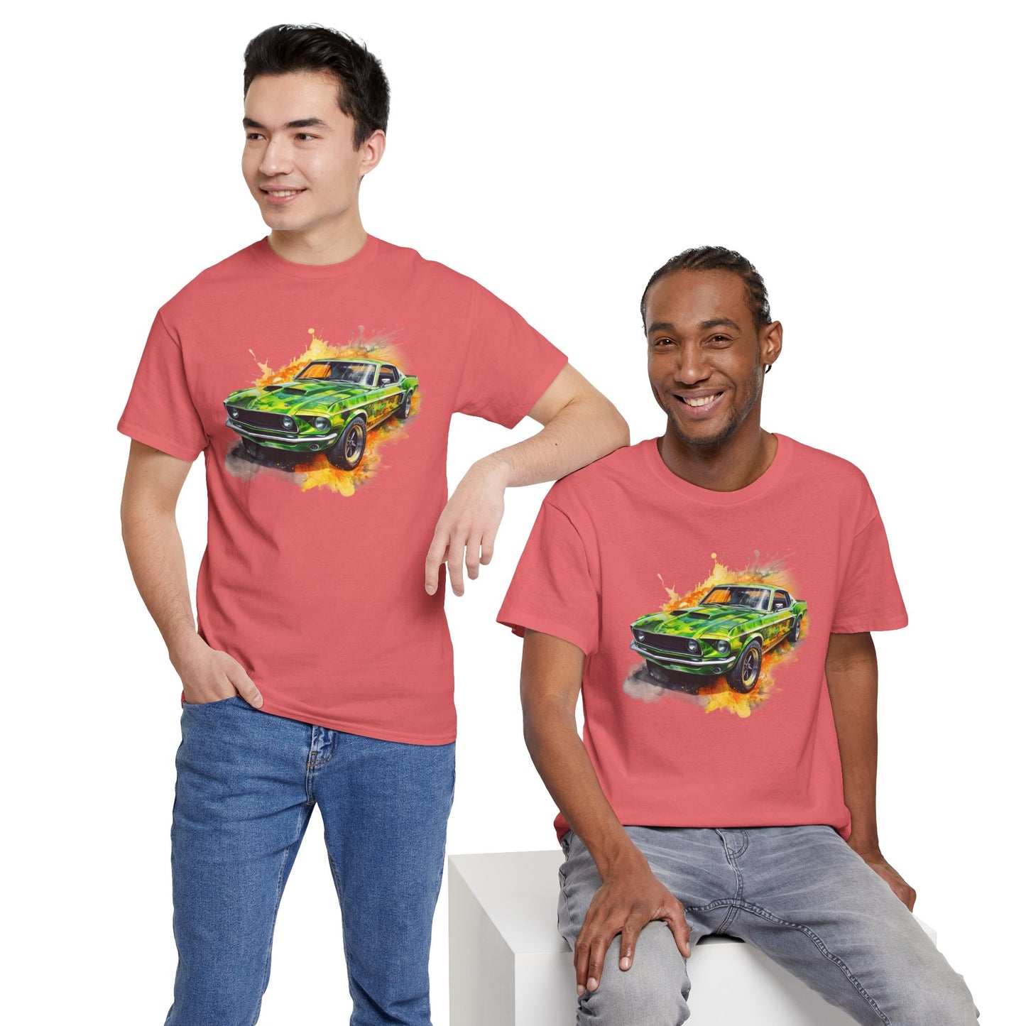 Classic Green Mustang Car T‑Shirt — Vintage Mustang Art Tee