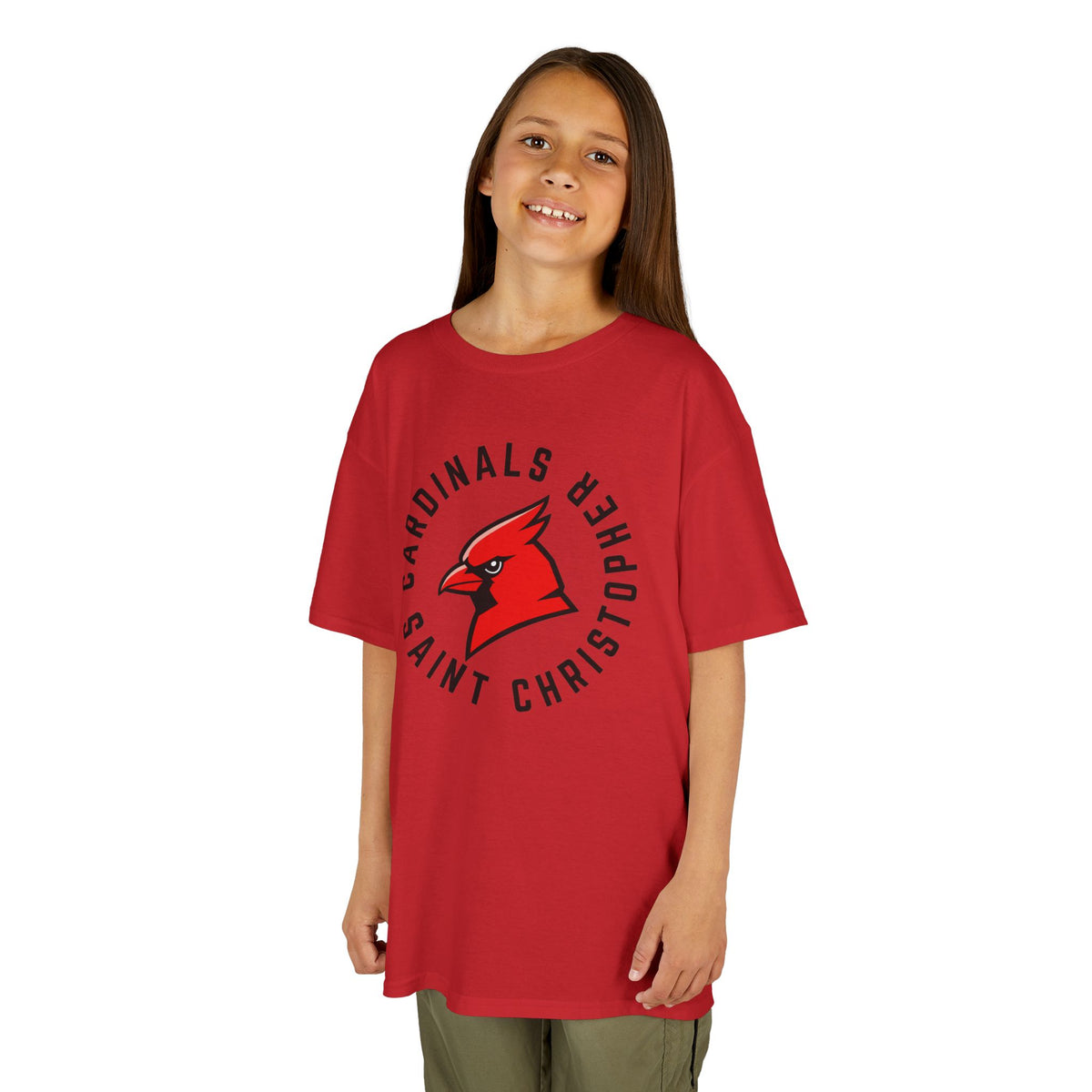 Youth Saint Christopher Cardinals Logo Tee
