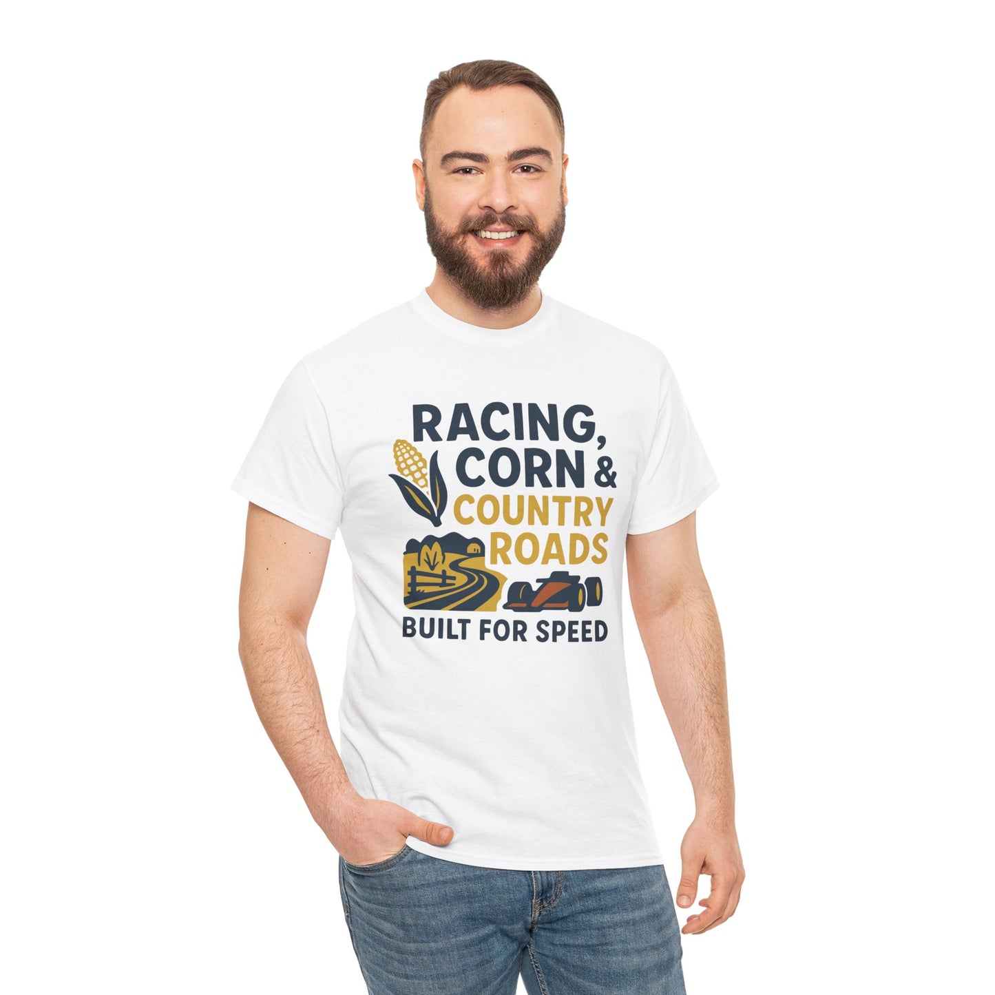 Racing, Corn & Country Roads T-Shirt – Built for Speed Tee
