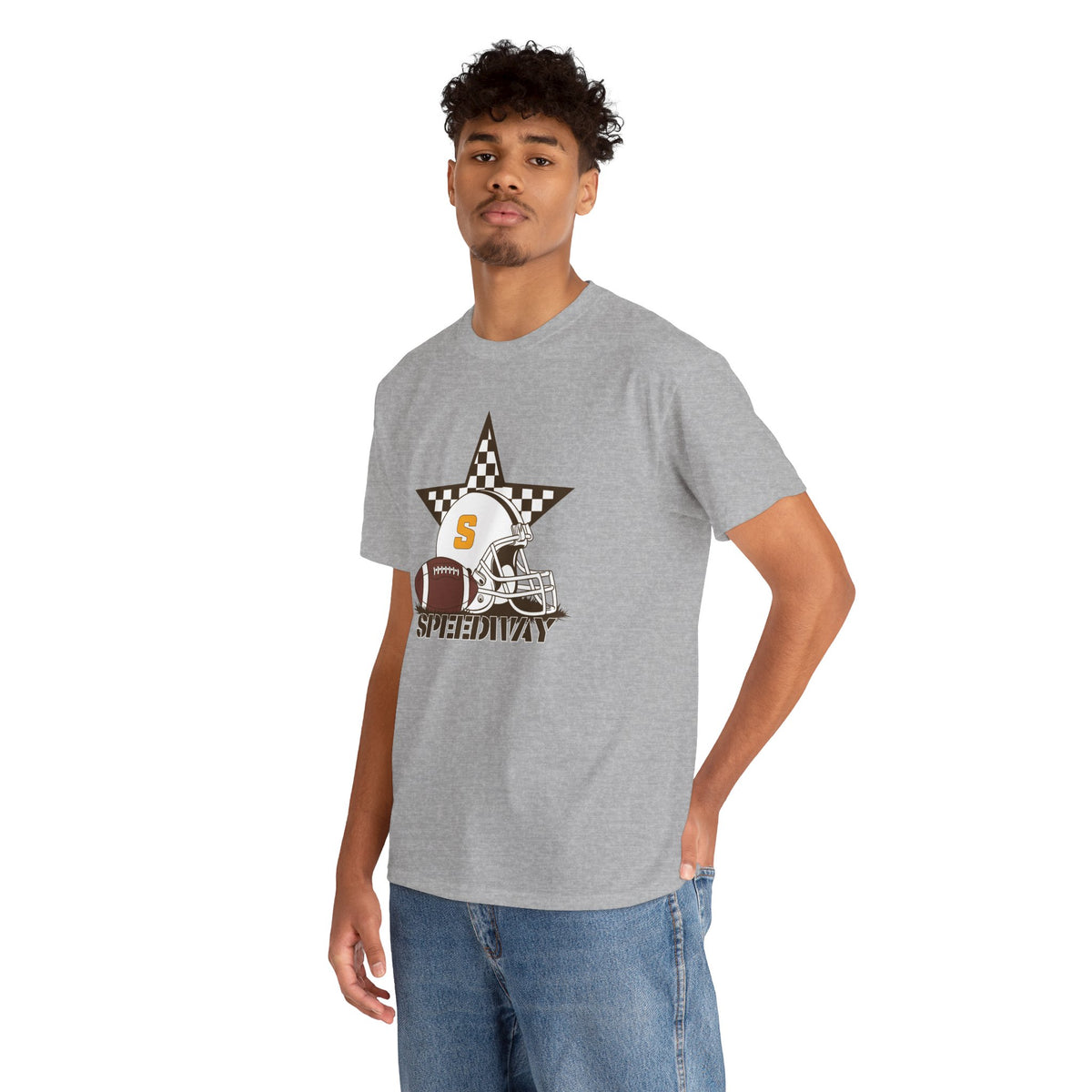 Football Helmet & Star 'Speedway' T‑Shirt