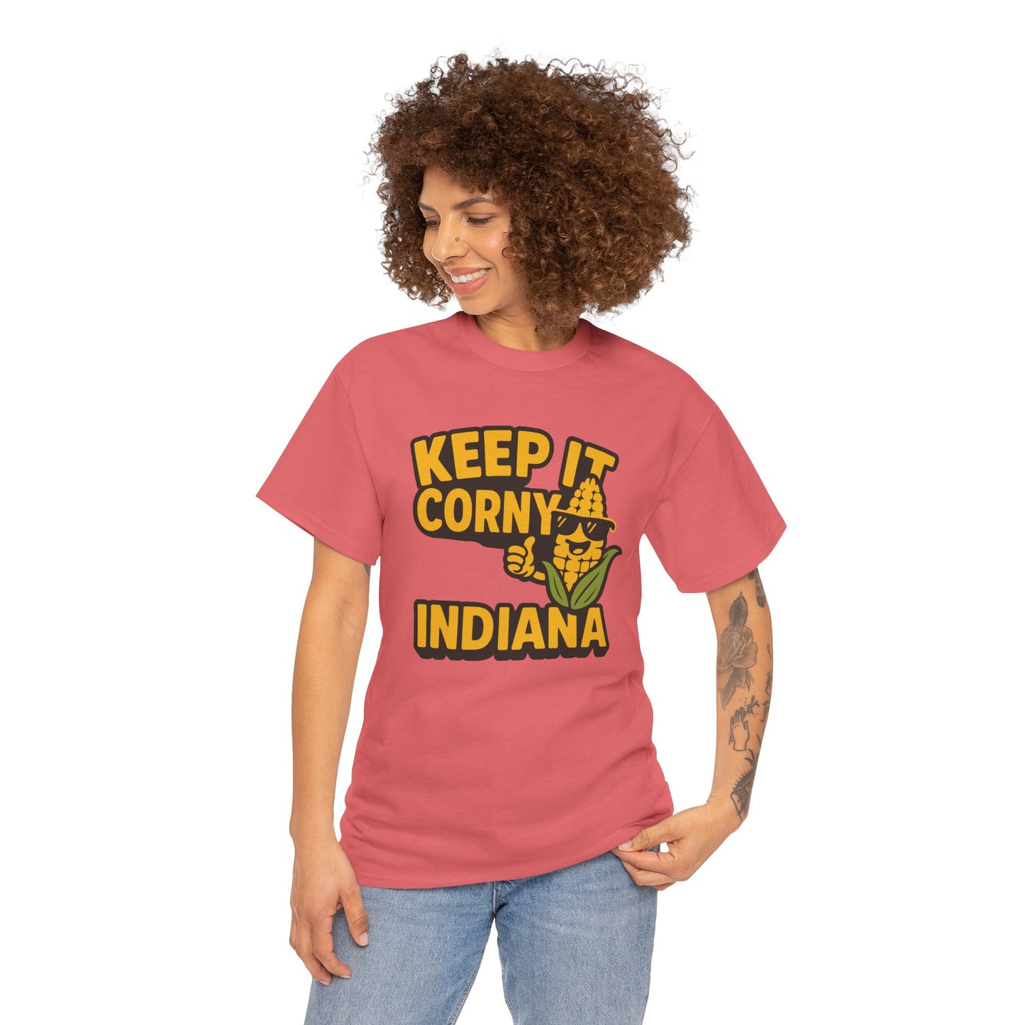 Keep It Corny Indiana T-Shirt — Funny Corn Mascot Tee