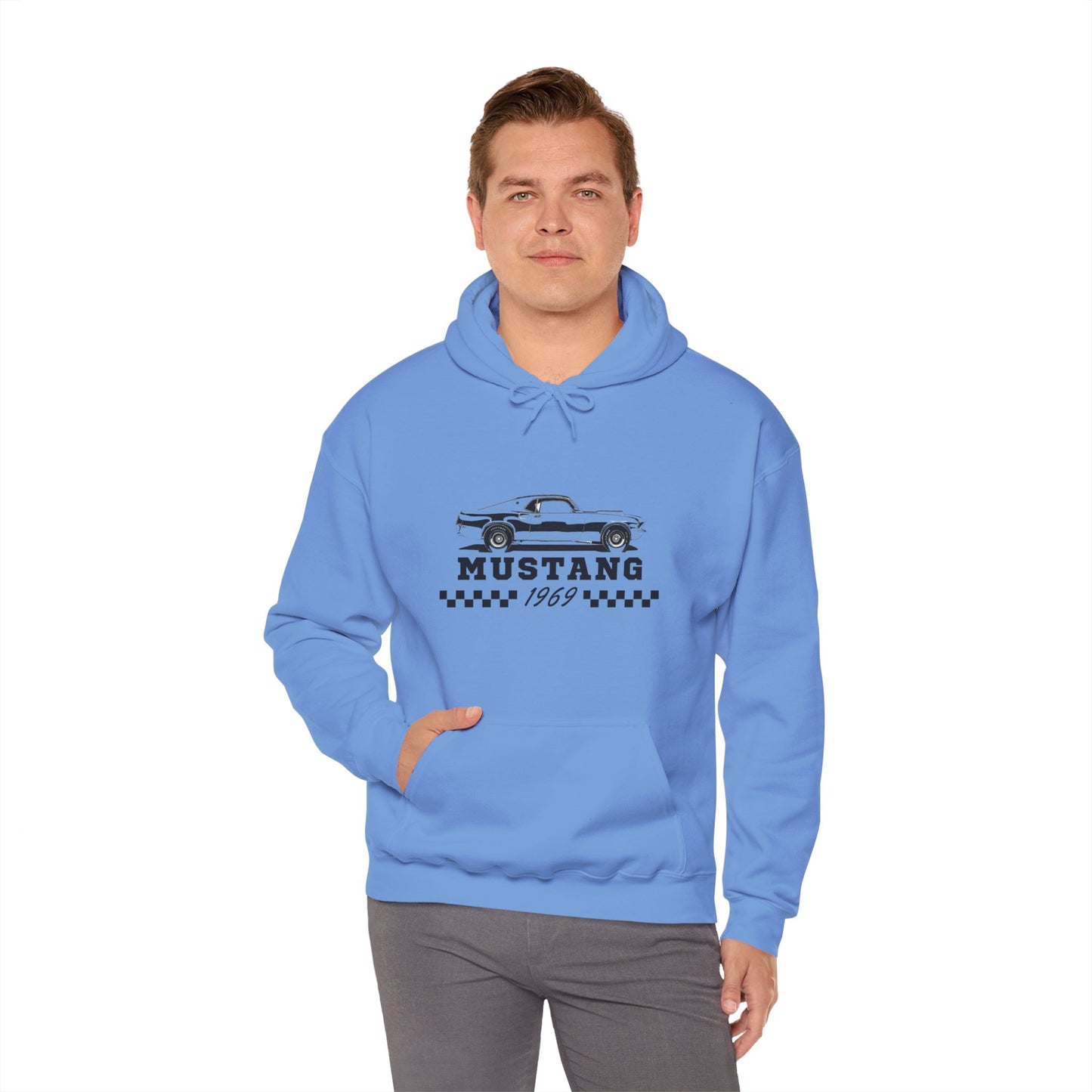 Adult Mustang 1969 Sweatshirt — Vintage Muscle Car Graphic Shirt