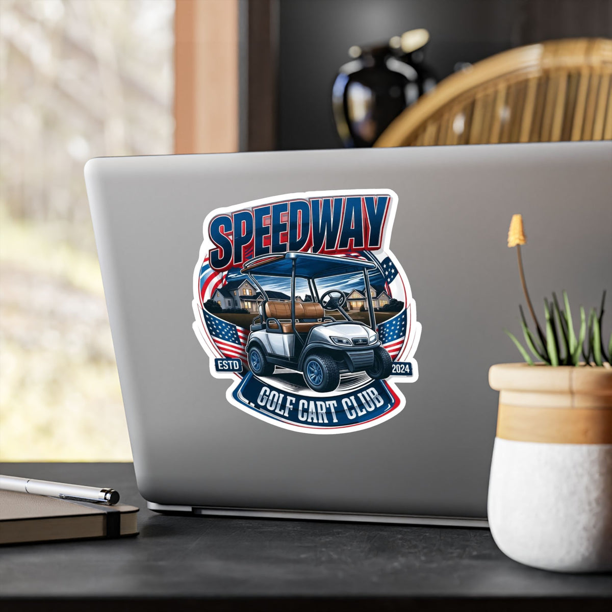 Speedway Golf Cart Club Vinyl Sticker