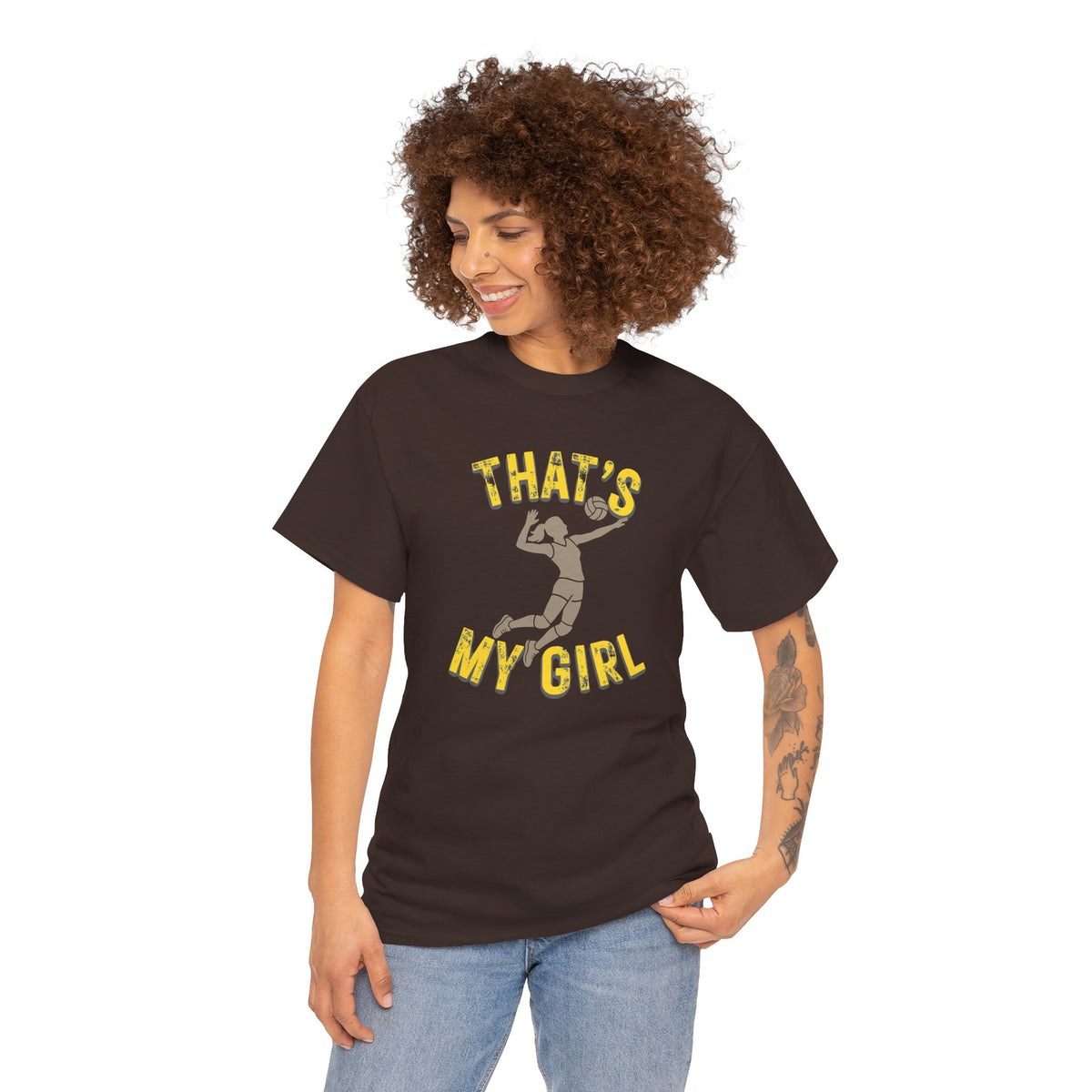 That's My Girl Volleyball T-Shirt — Personalized 'KAYDENCE' Back Name Tee