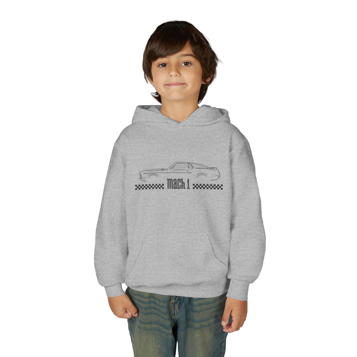 Youth Mustang Mach 1 Hoodie – Classic Vintage Car Pullover