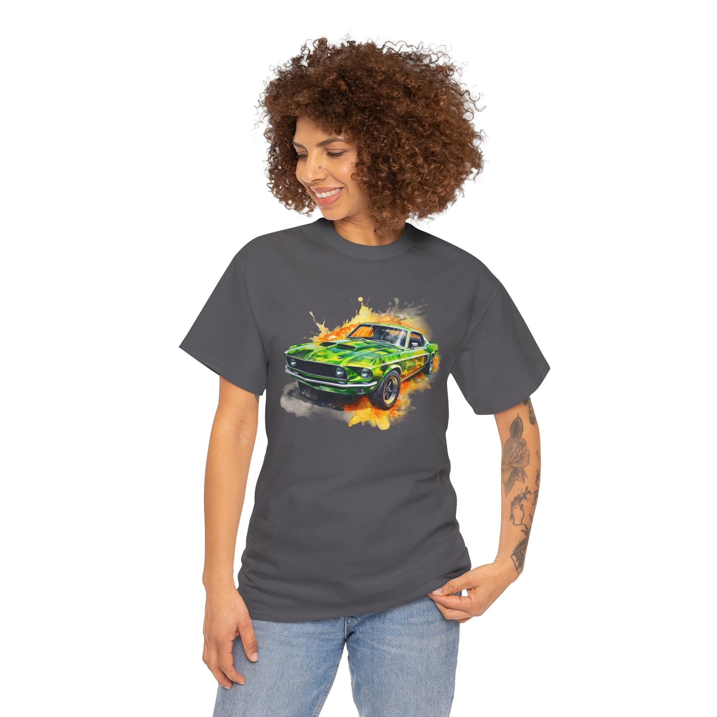 Classic Green Mustang Car T‑Shirt — Vintage Mustang Art Tee